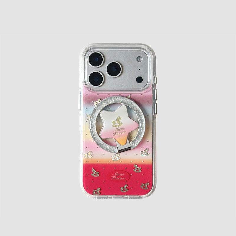 iPhone series | Gradient Striped Star Stand Magnetic Phone Case – Mochicase